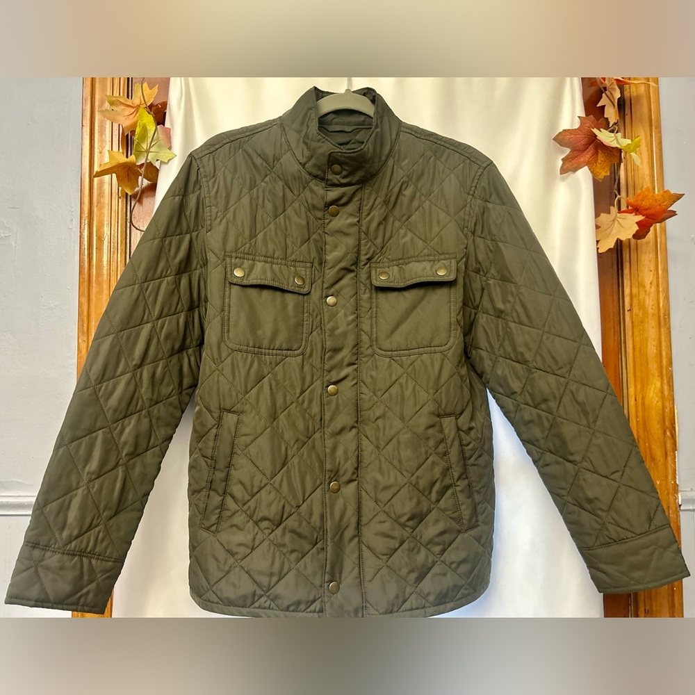 GAP Men's Quilted Jacket - Dark Olive